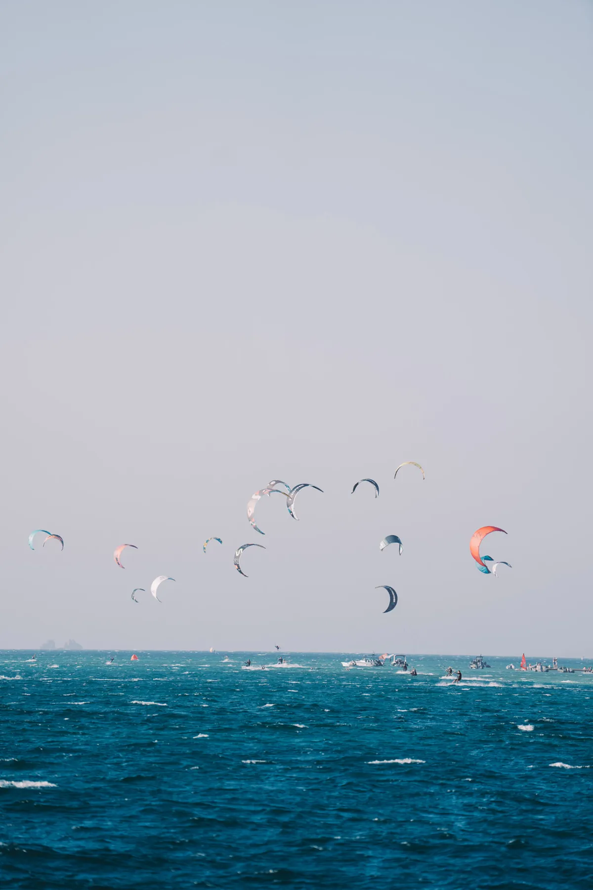 Kites above the Meltemi-blown sea