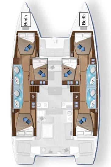 Catamaran cabin layout